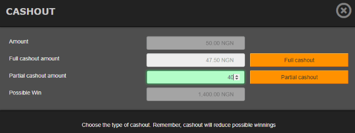 merrybet cashout in partial or full