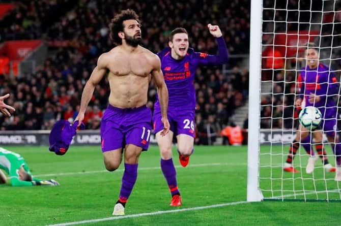 Salah Liverpool celebration